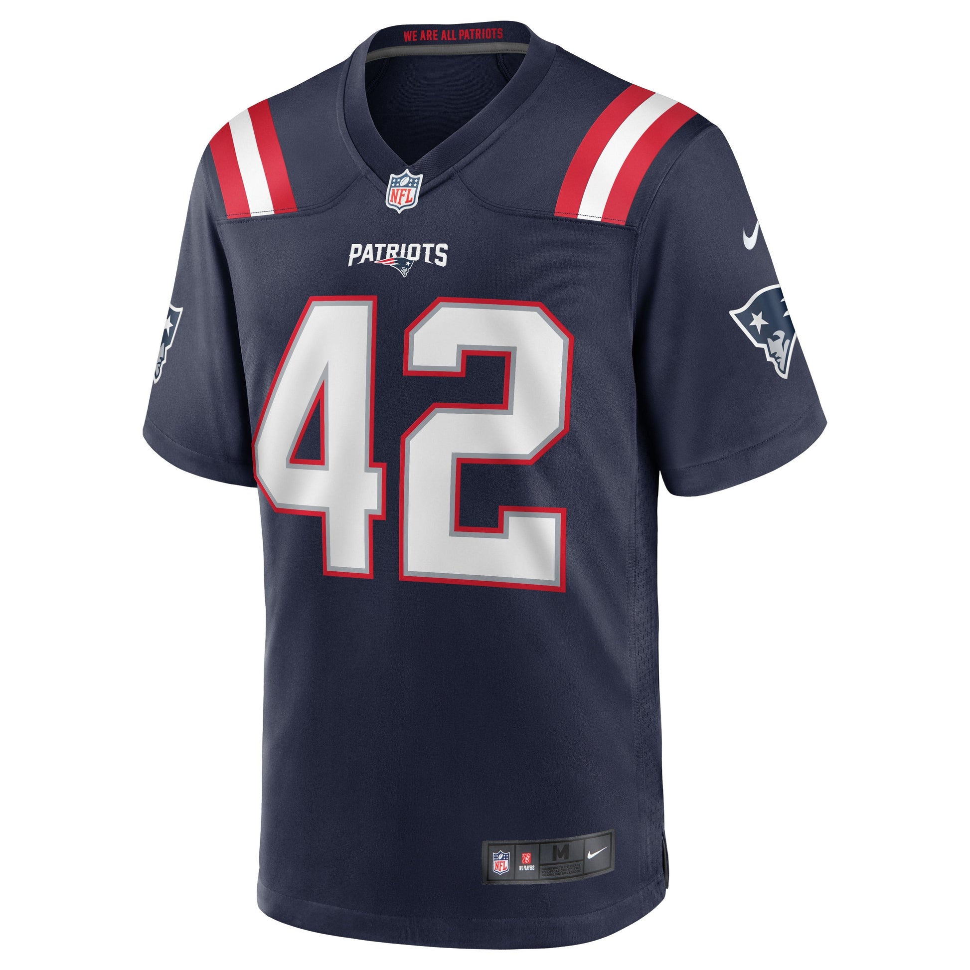J.J. Taylor New England Patriots Team Game Jersey - Navy football jersey product view 2