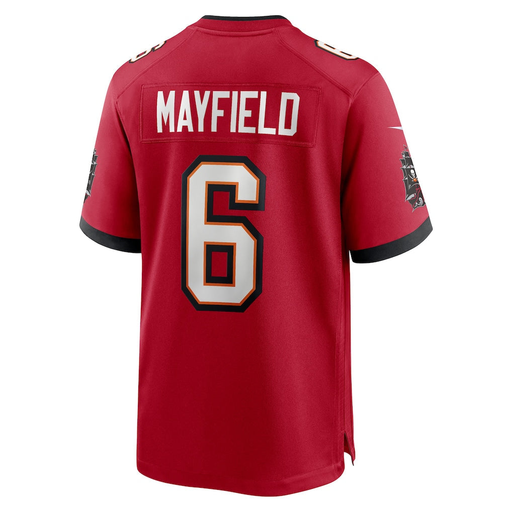 TB.Buccaneers #6 Baker Mayfield Red 50th Season Team Game Jersey football jersey product view 1