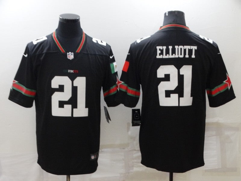 Men's Dallas Cowboys #21 Ezekiel Elliott Black Player Game Jersey1 football jersey product view 1