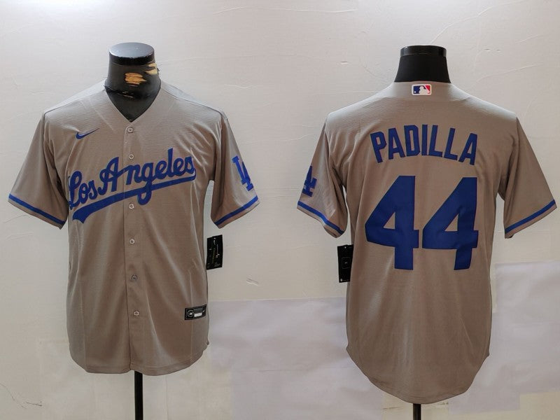 Men's Los Angeles Dodgers Vicente Padilla #44 Gray Game Jersey baseball jersey product view 1