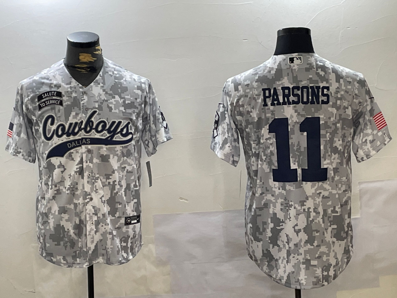 Men's Dallas Cowboys Micah Parsons #11 Arctic Camo 2024 Salute to Service Player Jersey1 football jersey product view 1
