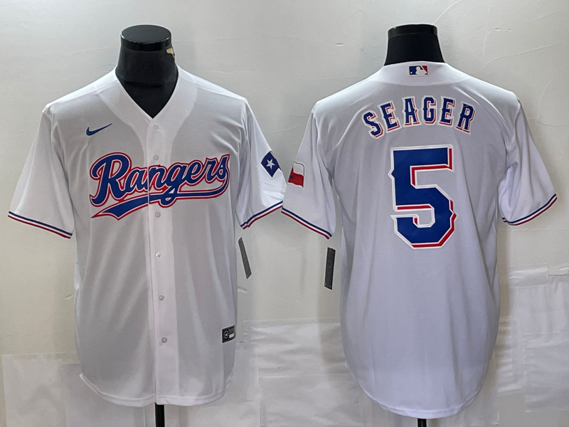 Men's Texas Rangers Corey Seager White Replica Baseball Jersey baseball jersey product view 1