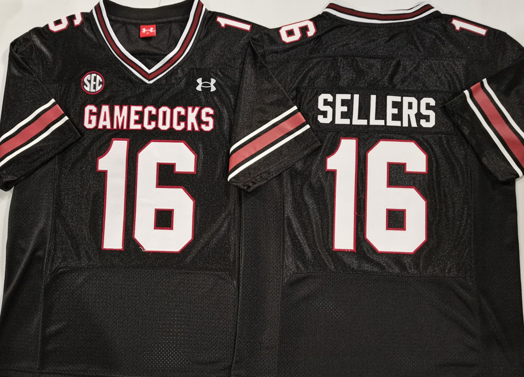 Men's South Carolina Gamecock Lanorris Sellers Black Player Jersey sports jersey product view 1