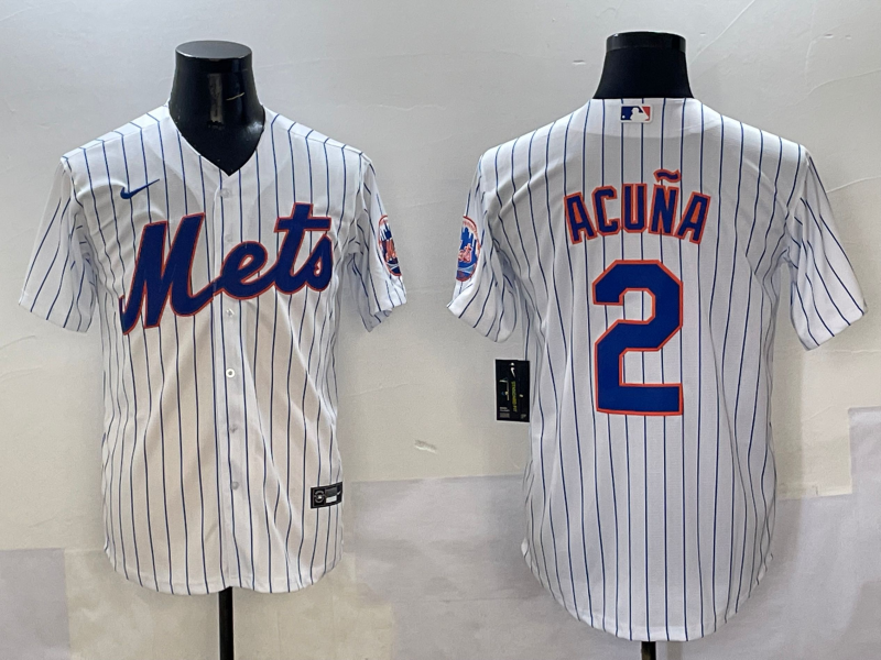 Men's New York Mets Luisangel Acuna White Home Replica Player Jersey baseball jersey product view 1