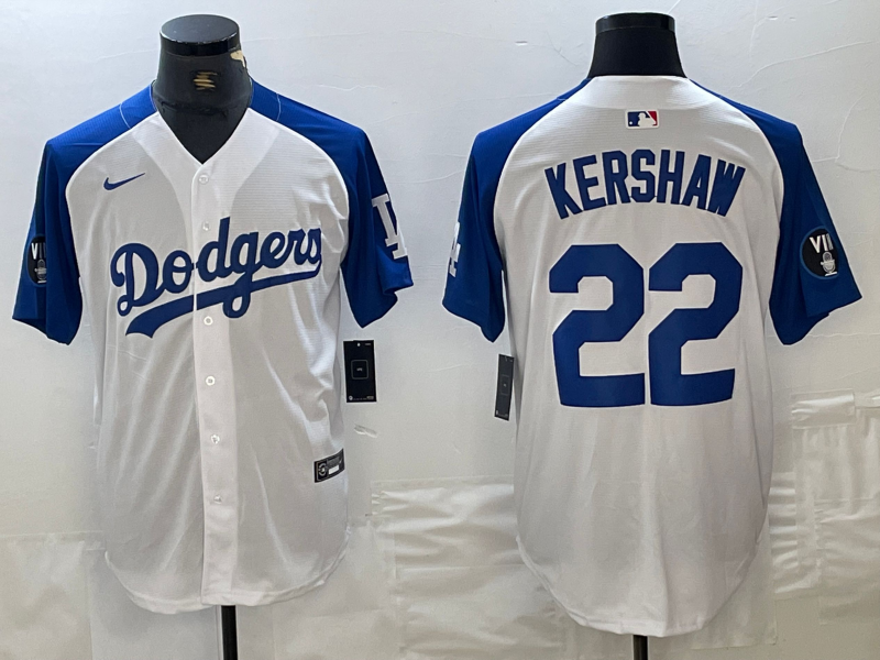 Men's Los Angeles Dodgers Clayton Kershaw #22 White Limited Jersey1 baseball jersey product view 1