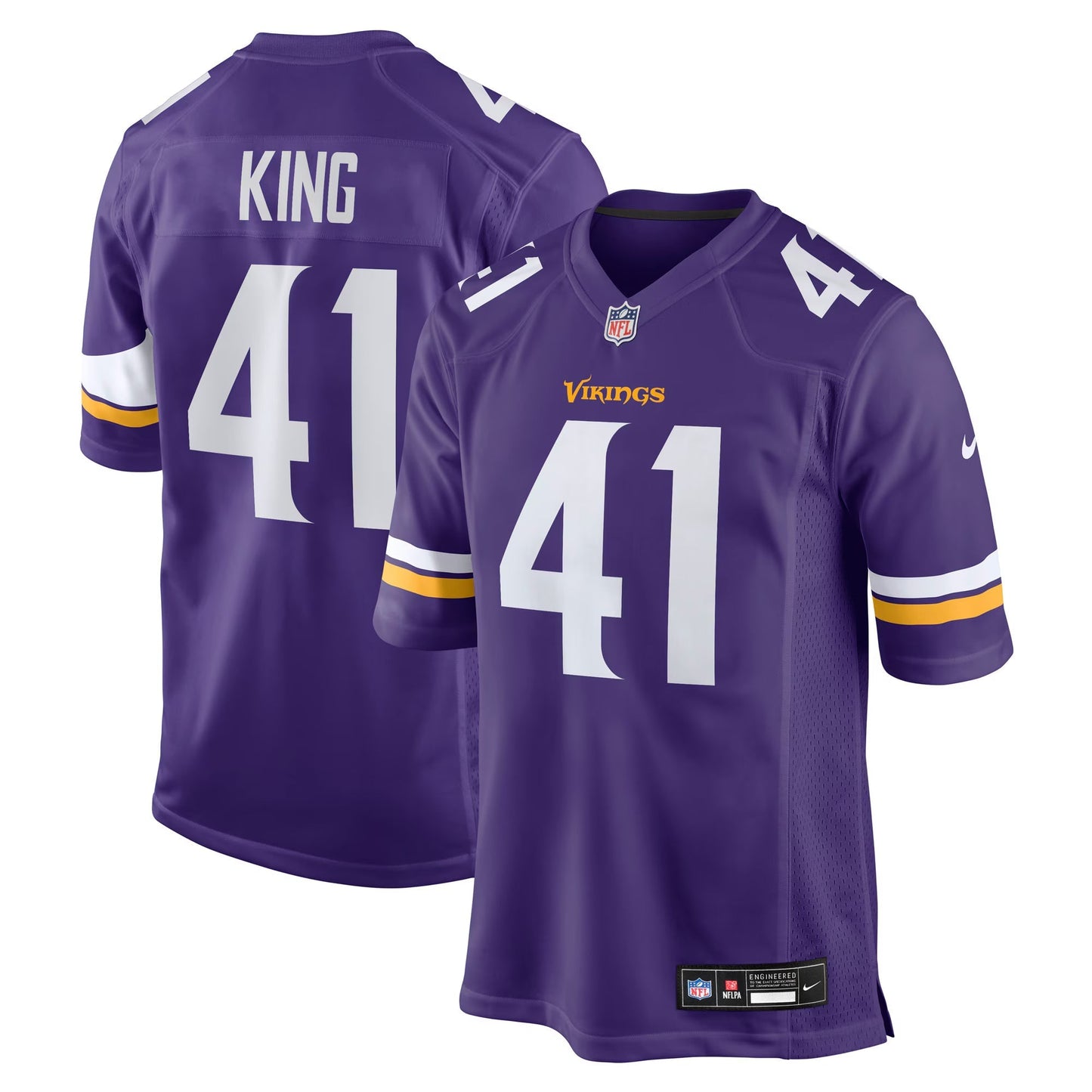 Minnesota Vikings Kobe King Purple Team Game Jersey basketball jersey product view 1