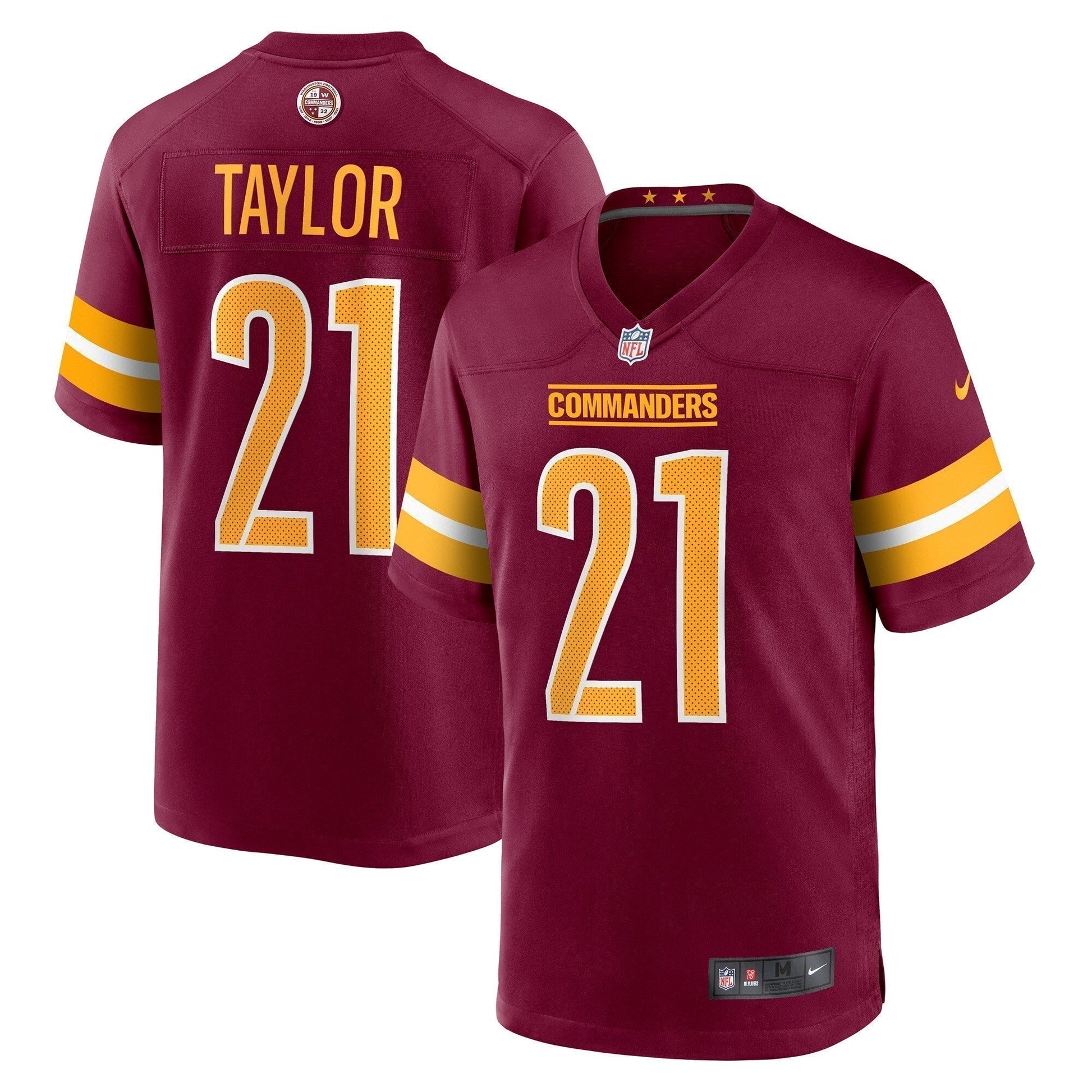 Sean Taylor Washington Commanders Game Jersey - Burgundy football jersey product view 1