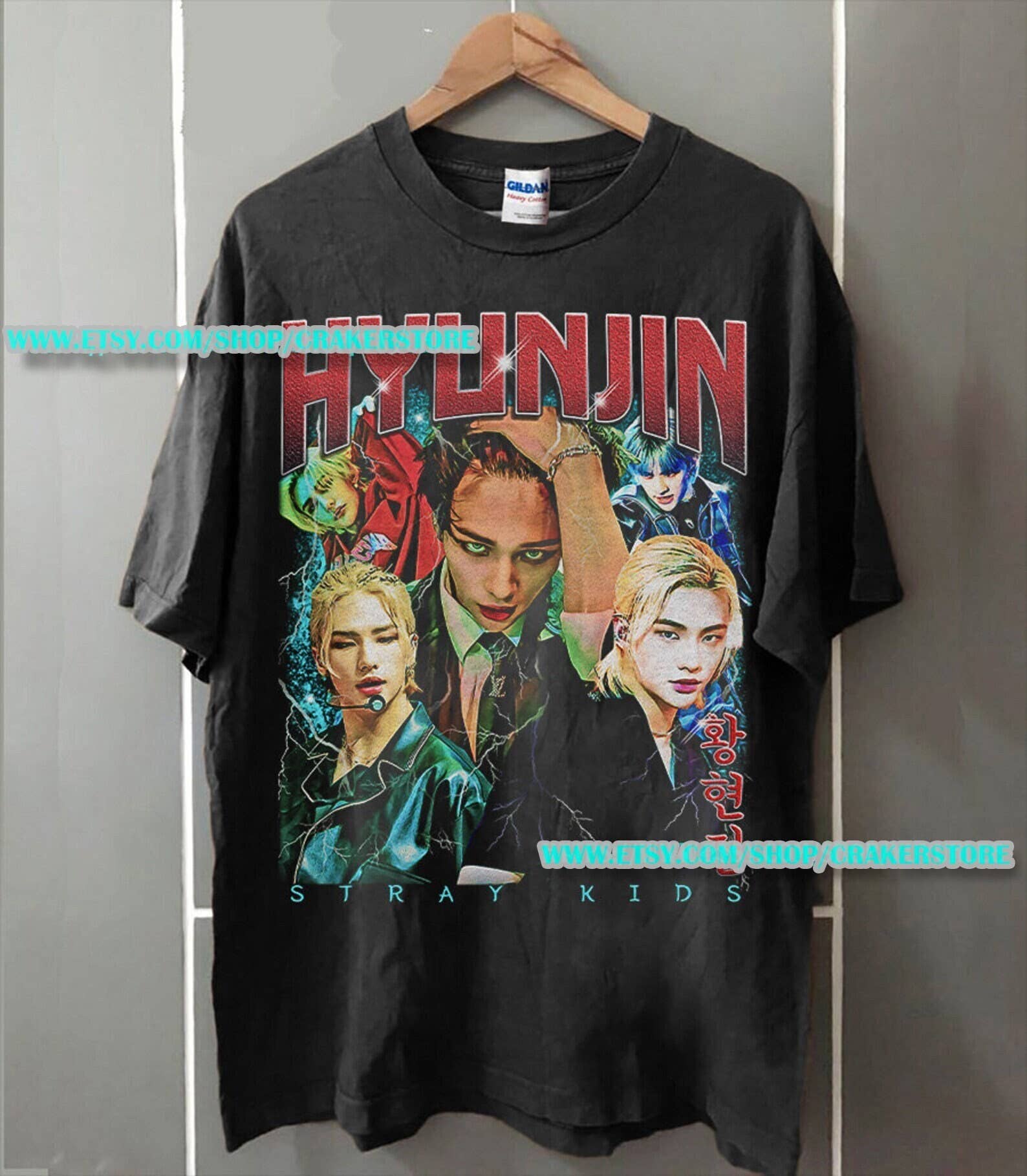 Hyunjin Stray Kids Retro Vintage 5 Star Shirt Unisex T-shirt, Sweatshirt, Hoodie, Long Sleeve Tee - T-Shirt, Sweatshirt, Hoodie
