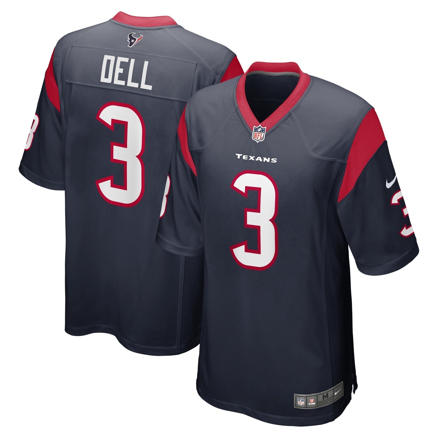 Houston Texans Tank Dell Navy Player Game Jersey football jersey product view 1