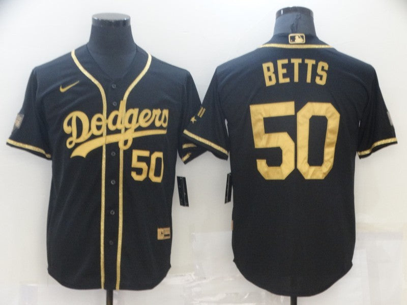 Men's Los Angeles Dodgers Mookie Betts #50 Black Game Player Jersey1 baseball jersey product view 1