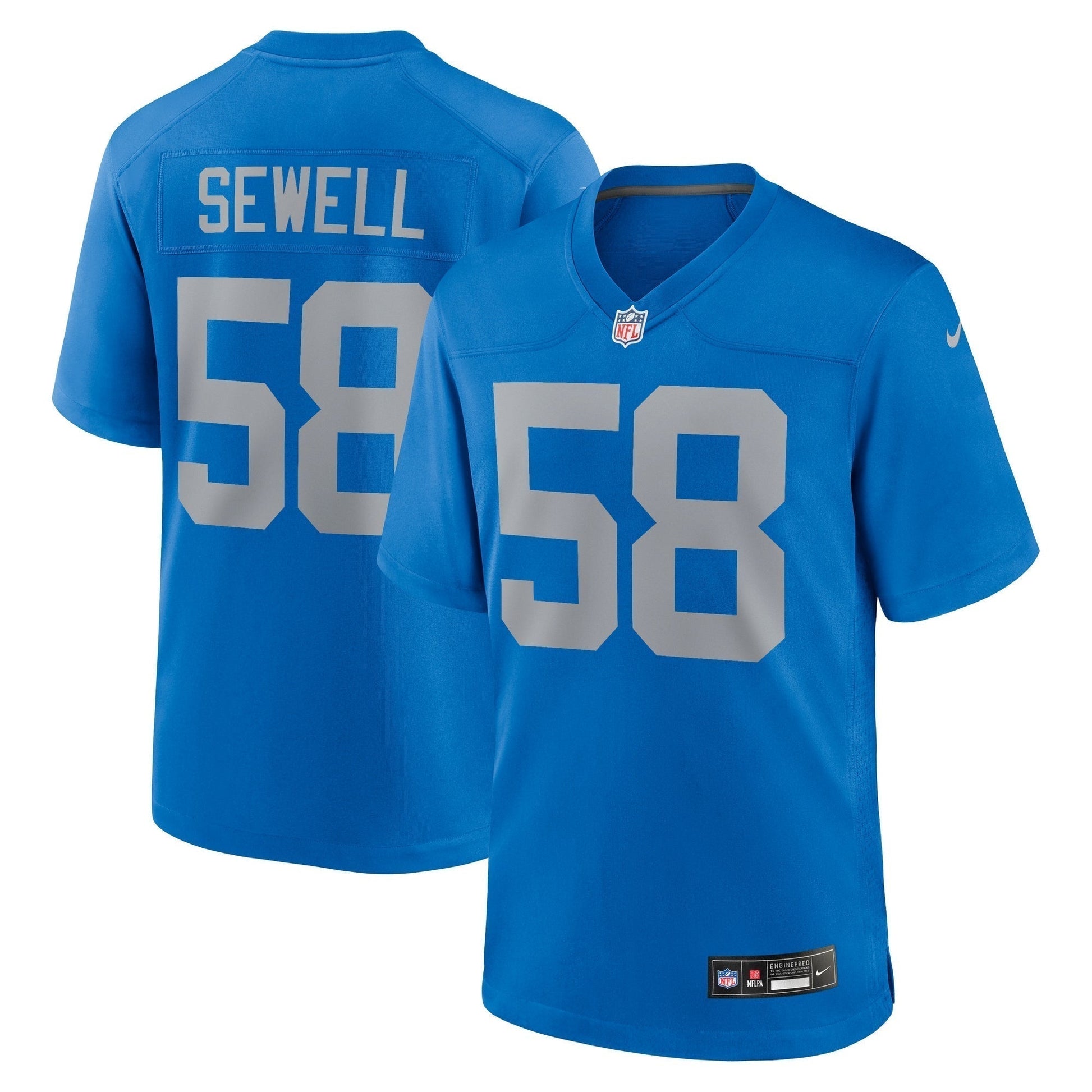 Penei Sewell Detroit Lions Alternate Game Jersey - Blue football jersey product view 1