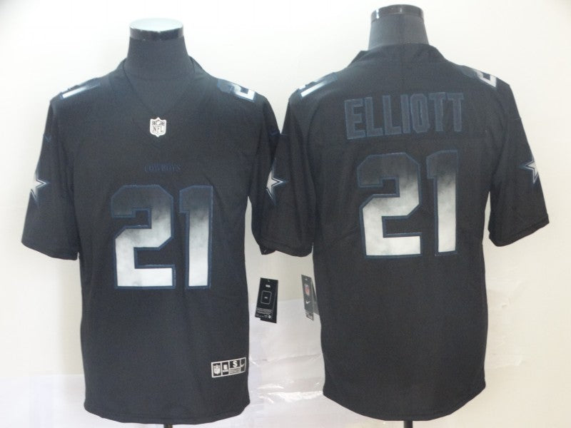 Men's Dallas Cowboys #21 Ezekiel Elliott Black Authentic Game Player Jersey1 football jersey product view 1
