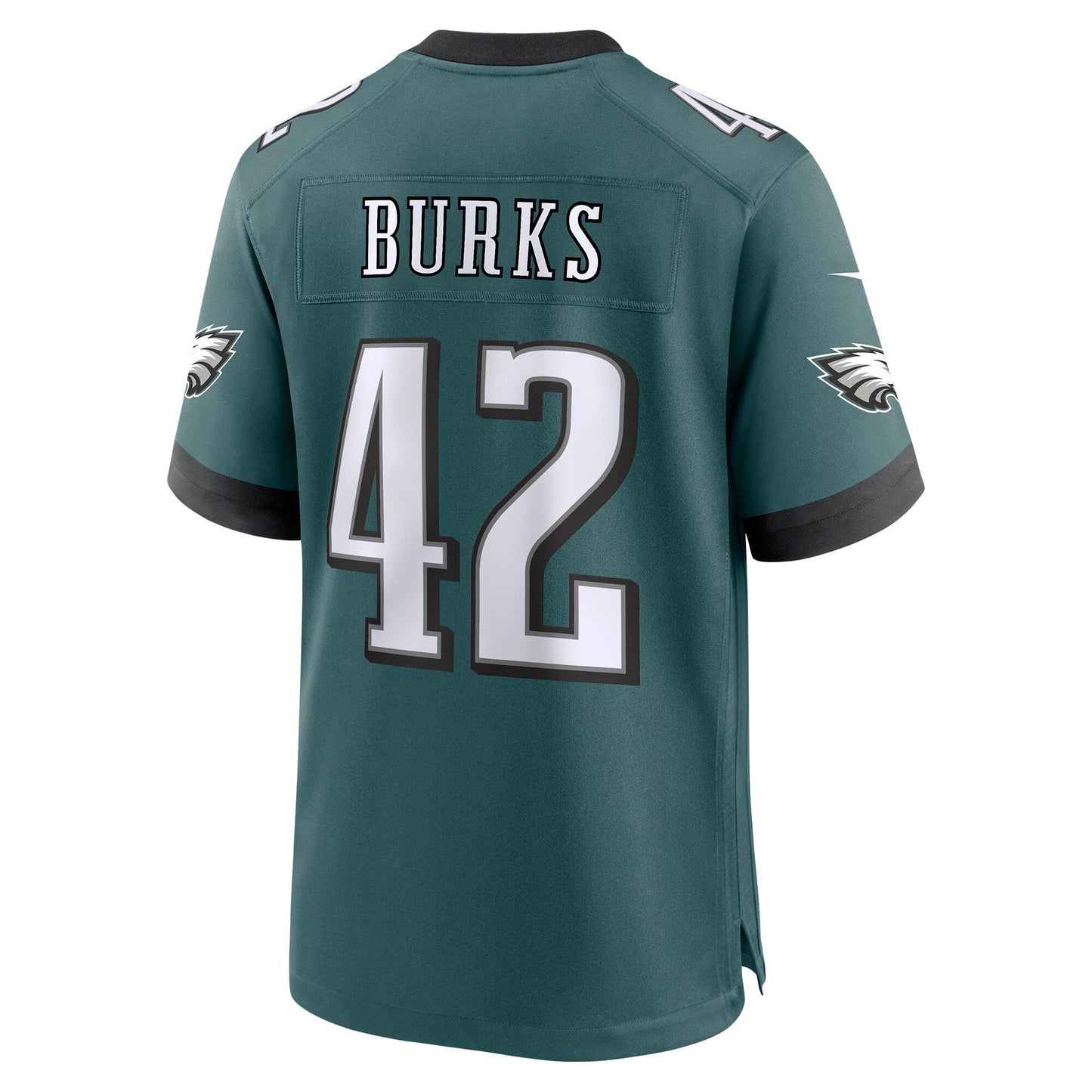Oren Burks Philadelphia Eagles Game Jersey - Midnight Green football jersey product view 3