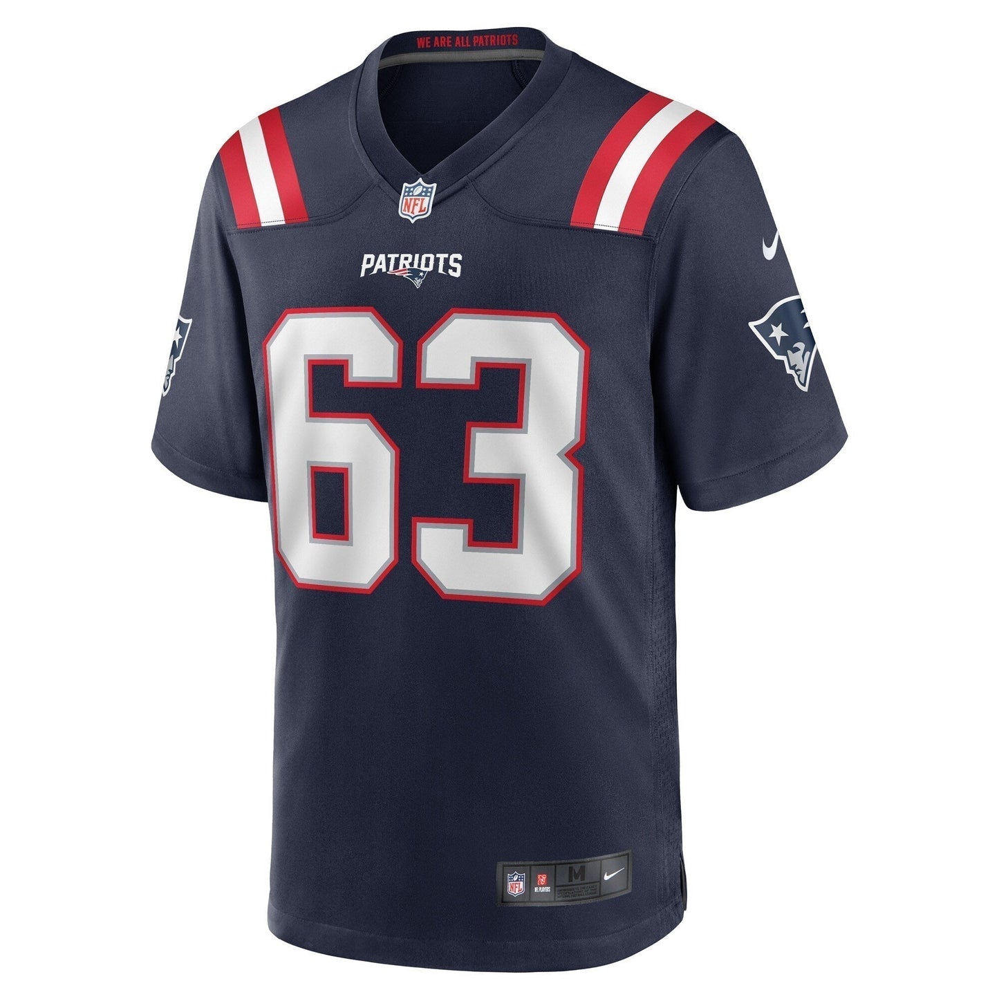 Chasen Hines New England Patriots Game Jersey - Navy football jersey product view 2