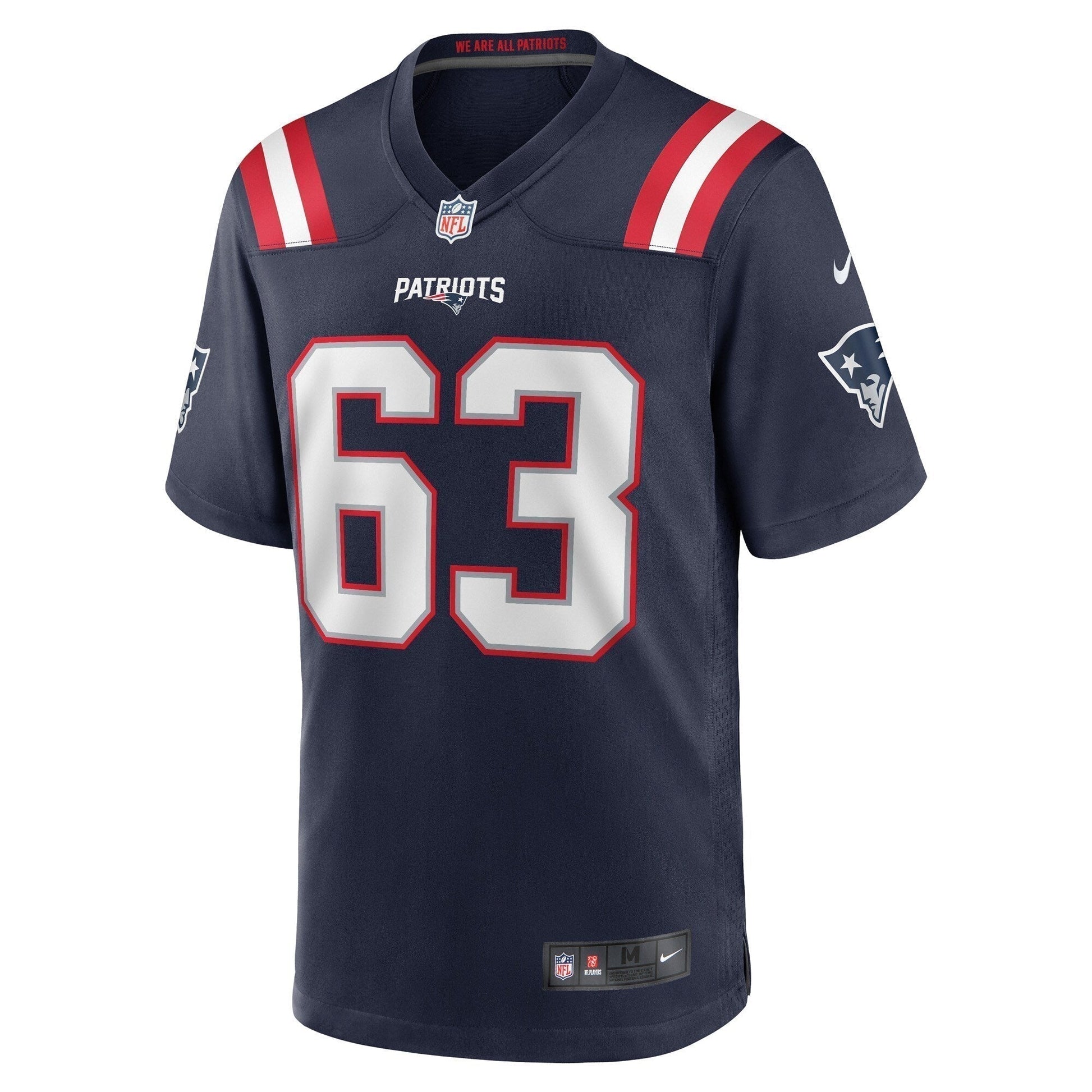Chasen Hines New England Patriots Game Jersey - Navy football jersey product view 2