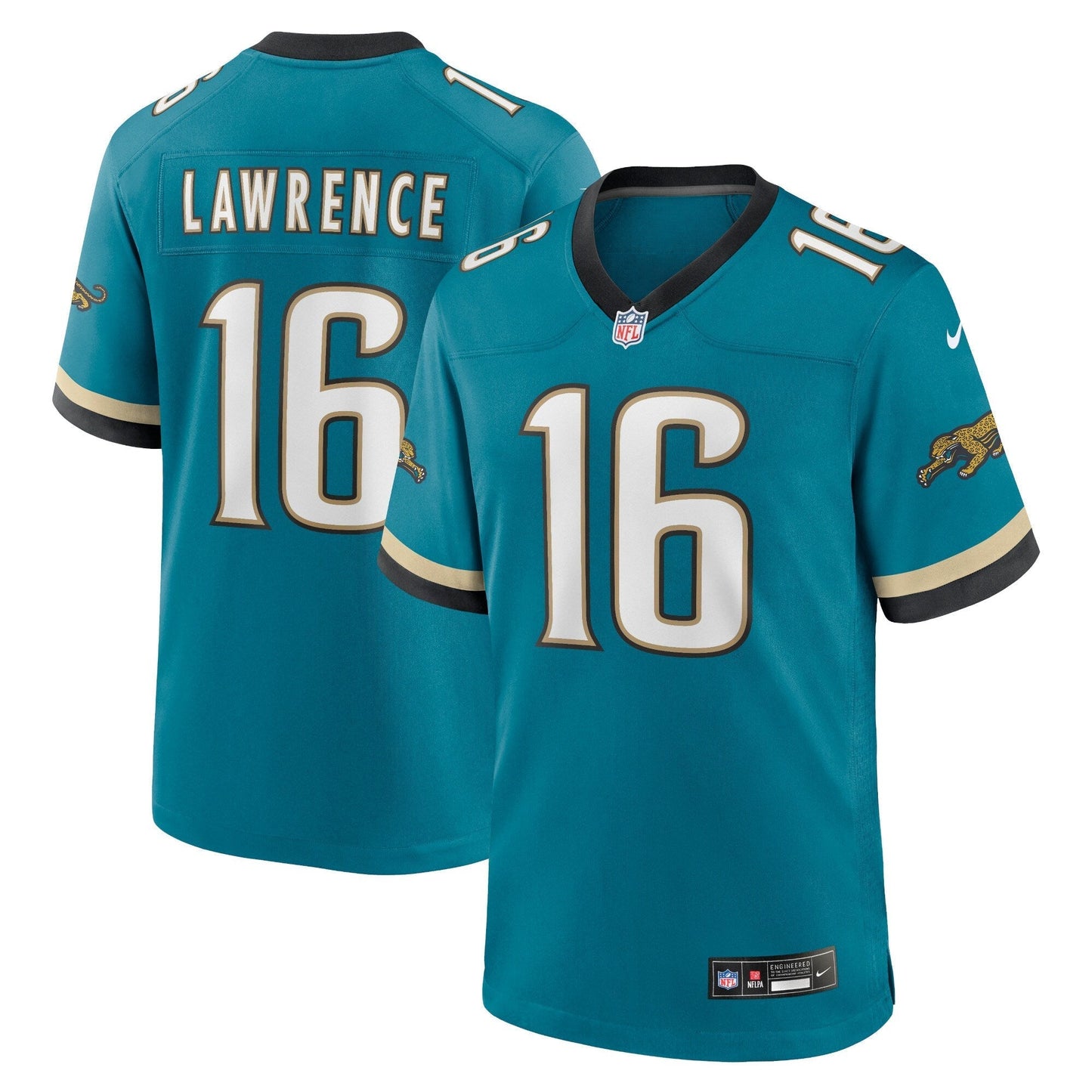 Jacksonville Jaguars Trevor Lawrence Teal Prowler Throwback Player Game Jersey football jersey product view 1