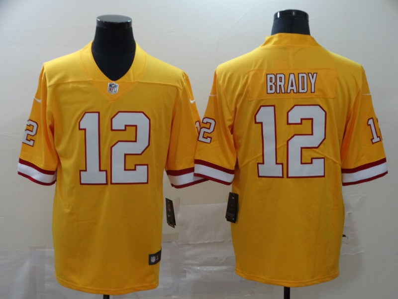 Men's Tampa Bay Buccaneers Tom Brady Yellow Game Jersey football jersey product view 1
