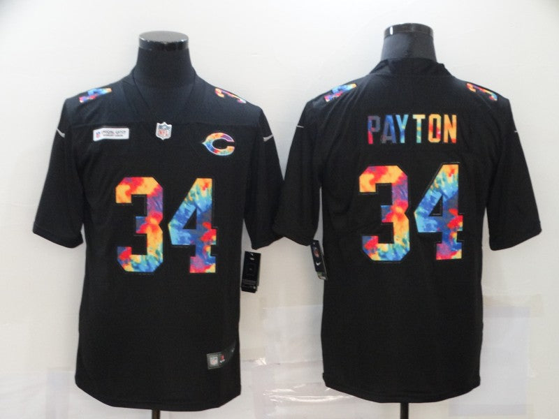 Men's Chicago Bears Walter Payton #34 Black Team Game Jersey1 football jersey product view 1