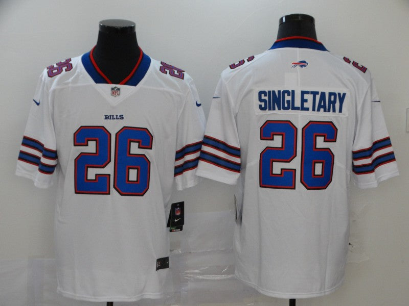 Men's Buffalo Bills Devin Singletary White Game Player Jersey football jersey product view 1