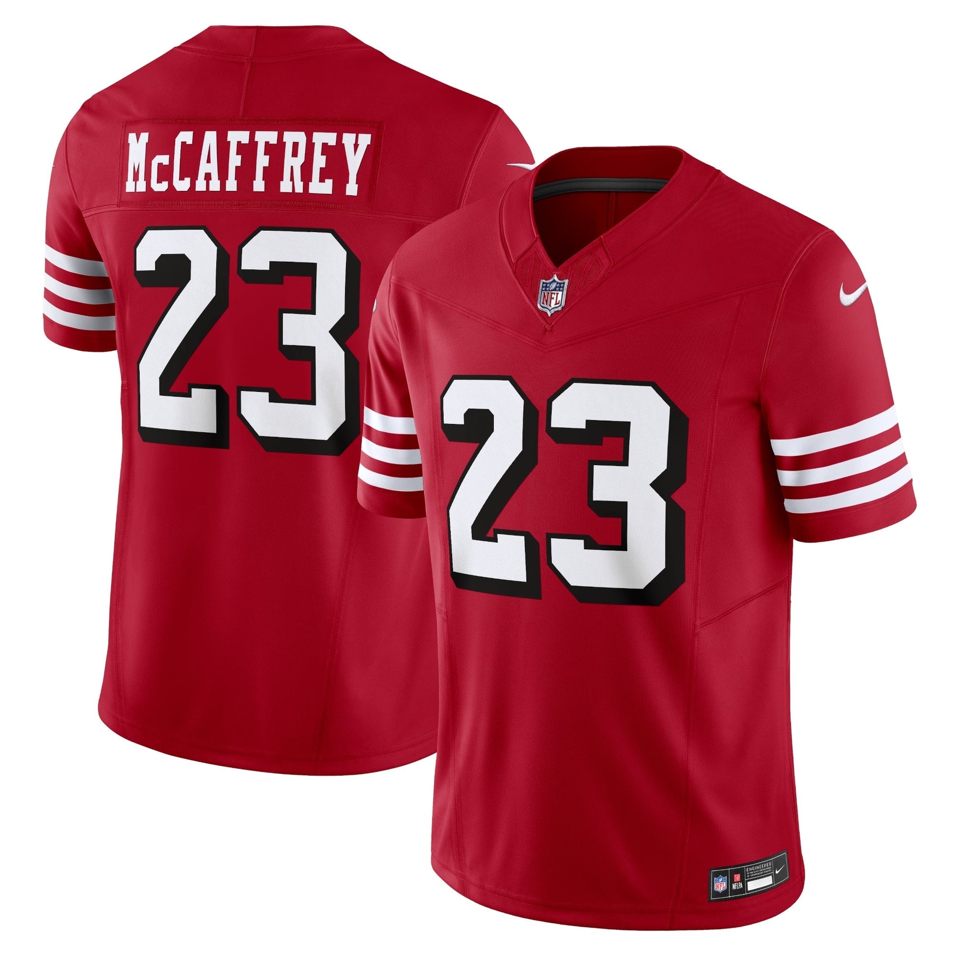 Christian McCaffrey San Francisco 49ers Vapor F.U.S.E. Limited Jersey - Scarlet football jersey product view 1
