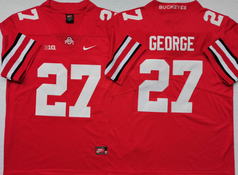 Men's Ohio State Buckeyes Eddie George Scarlet Player Game Jersey sports jersey product view 1