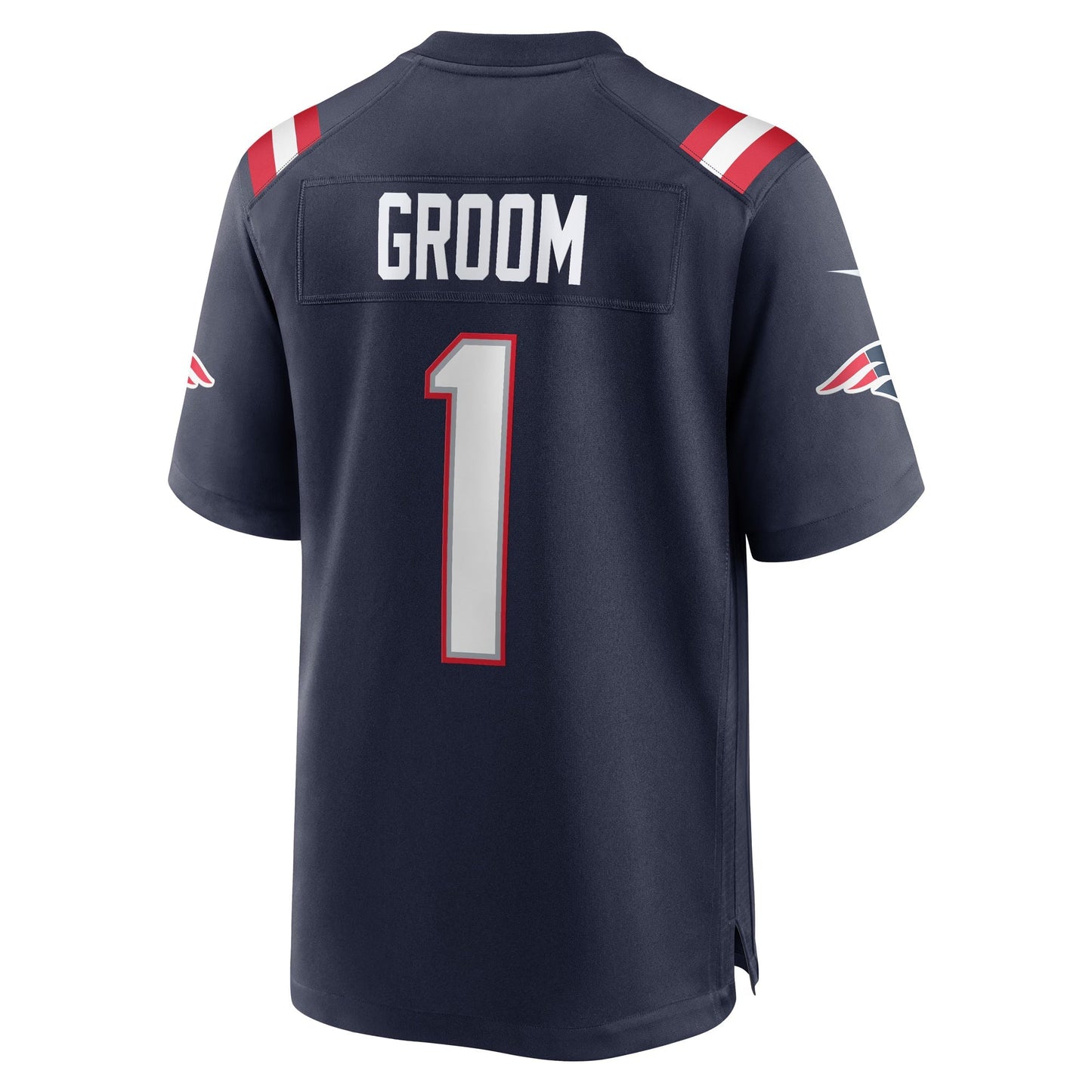 New England Patriots Number 1 Groom Navy Game Jersey football jersey product view 1