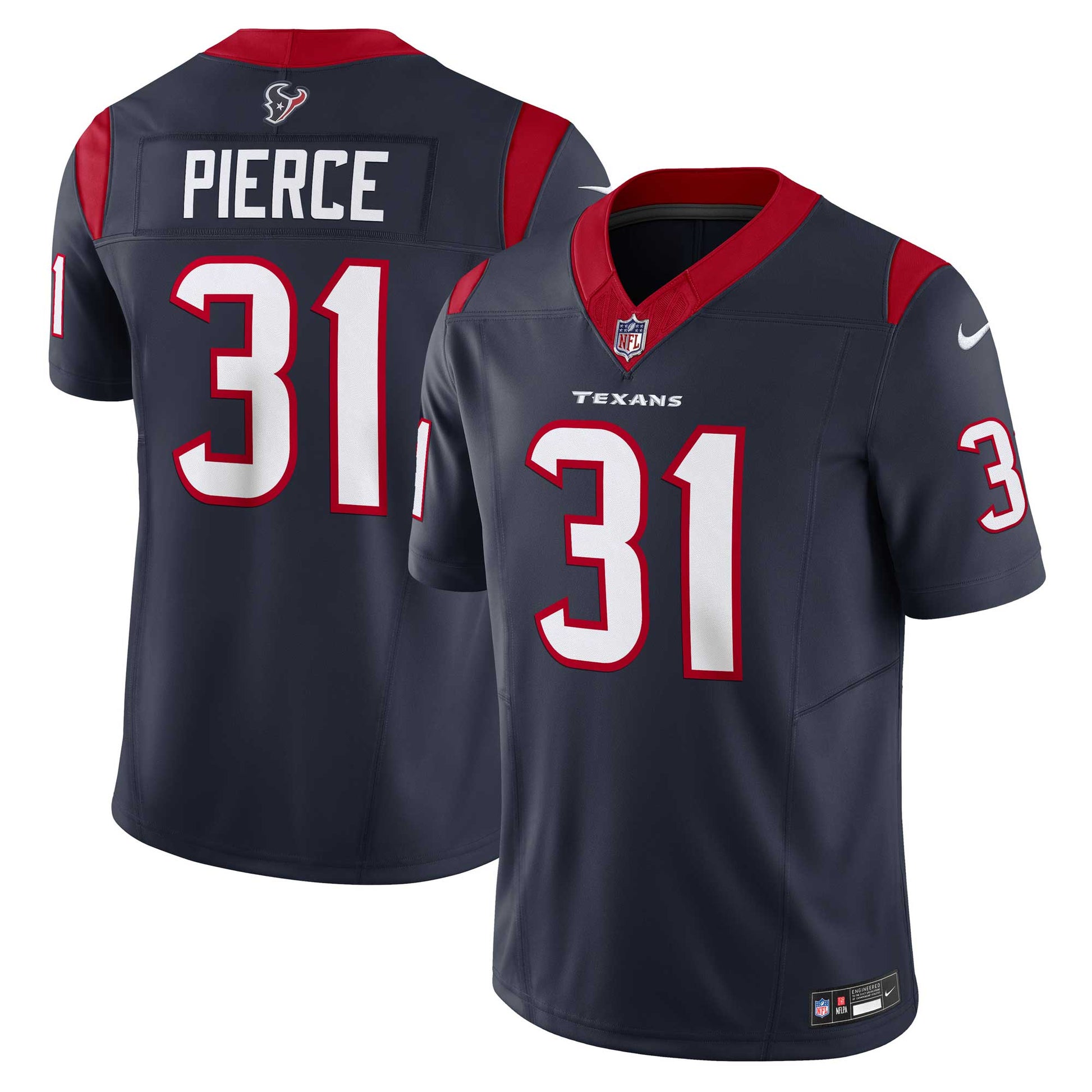 Houston Texans Dameon Pierce Navy Vapor F.U.S.E. Limited Jersey football jersey product view 1