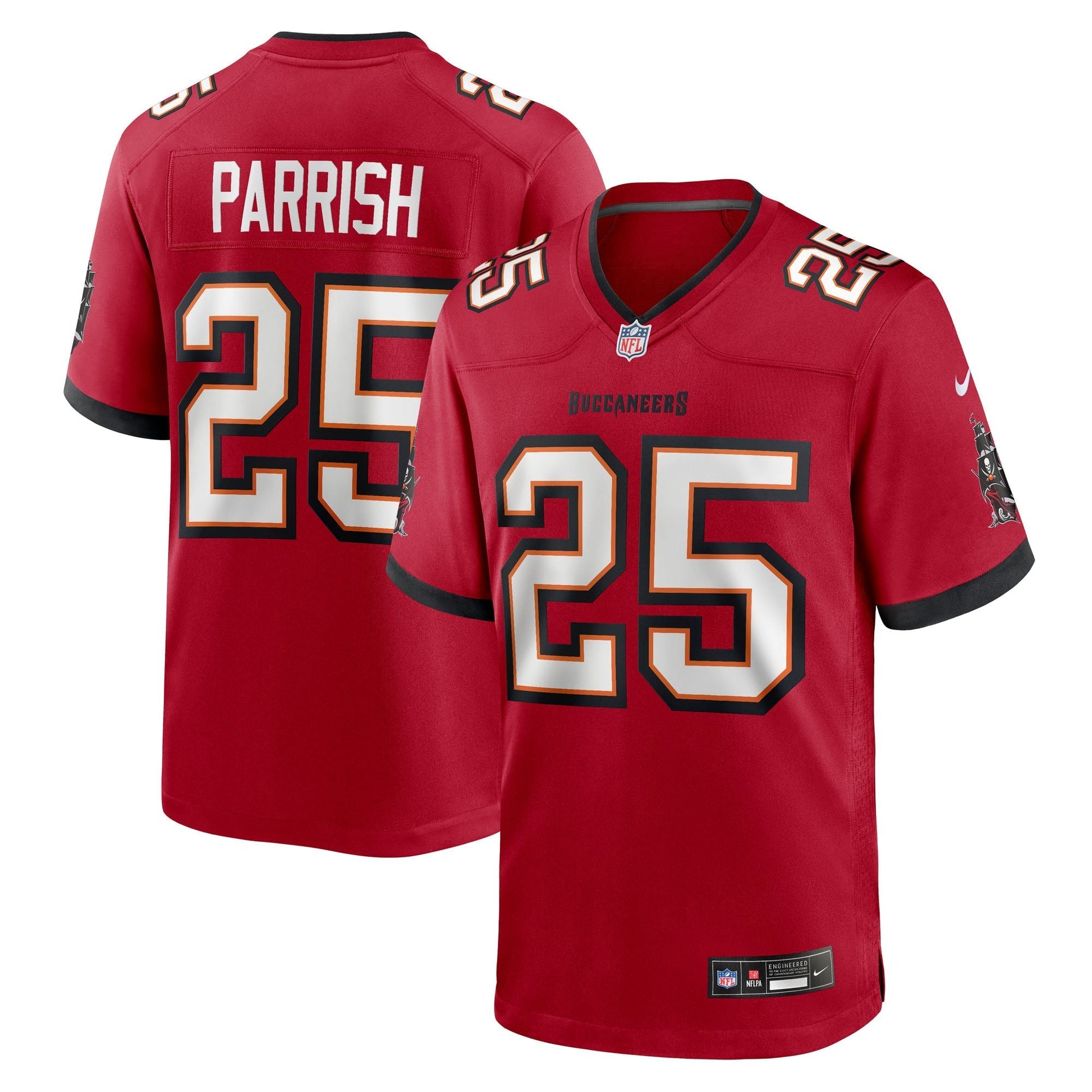 Tampa Bay Buccaneers Jacob Parrish Red Team Game Jersey football jersey product view 1