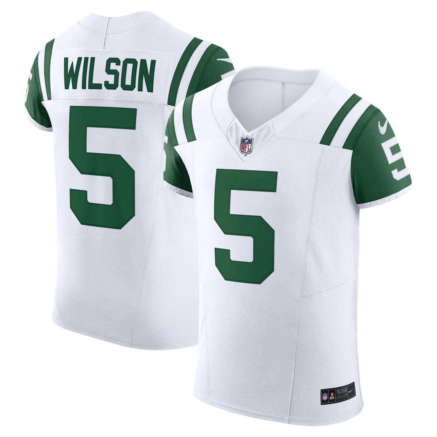 New York Jets Garrett Wilson White Classic Alternate Vapor F.U.S.E. Elite Jersey football jersey product view 1