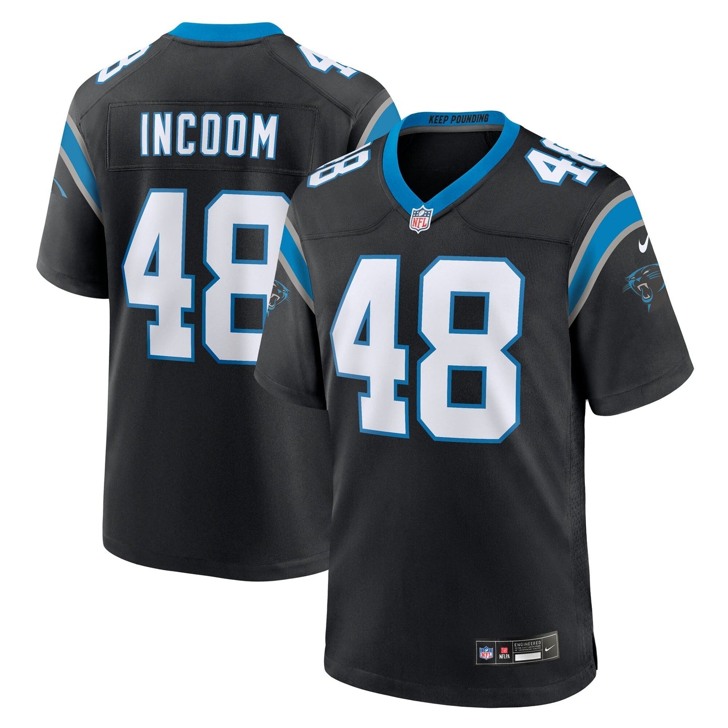 Carolina Panthers Thomas Incoom Black Team Game Jersey football jersey product view 1
