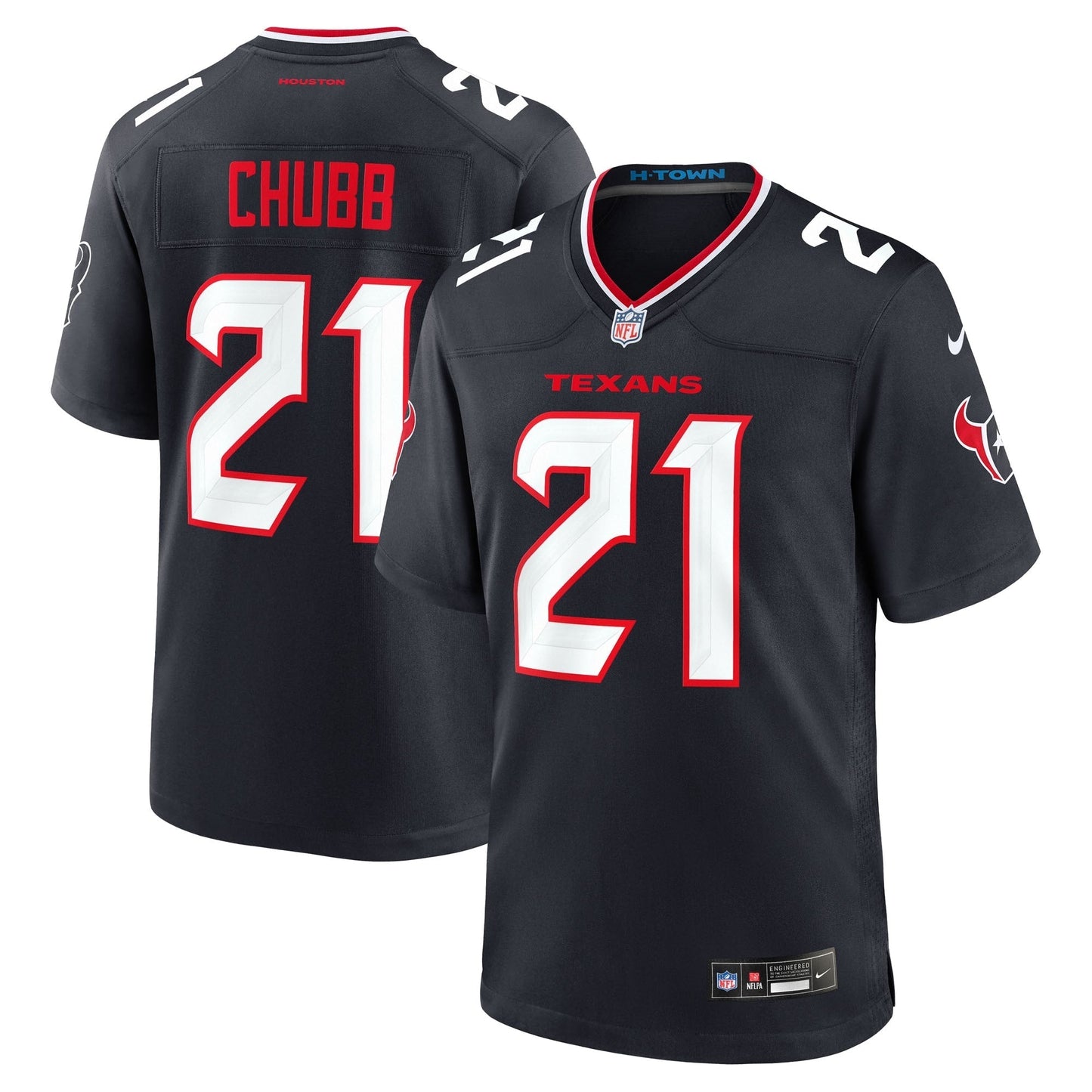 Houston Texans Nick Chubb Navy Team Game Jersey football jersey product view 1