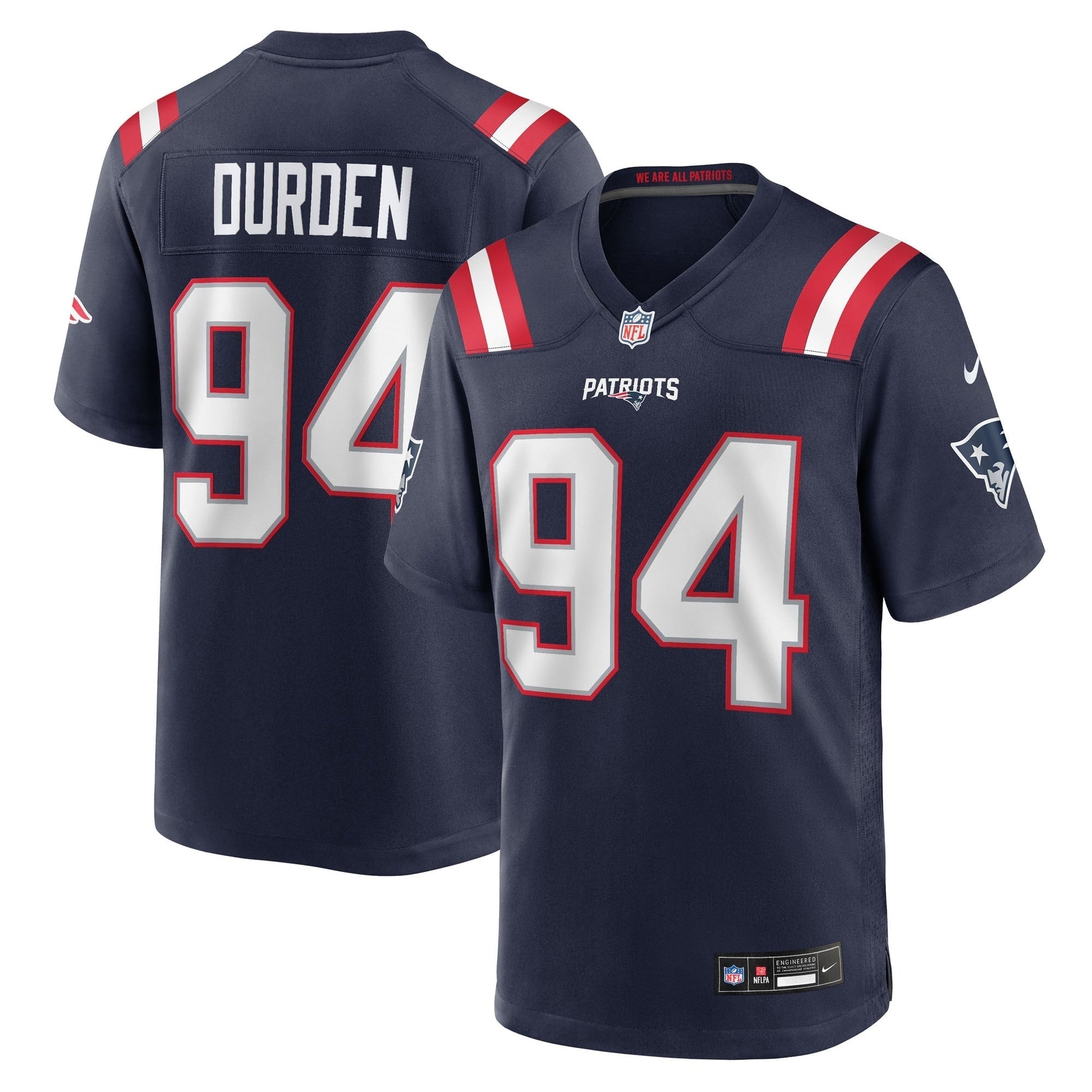 New England Patriots Cory Durden Navy Team Game Jersey football jersey product view 1