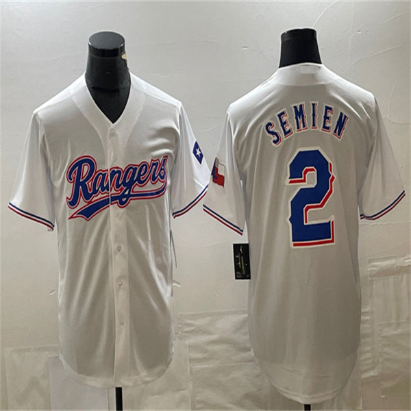 Los Angeles Dodgers #2 Marcus Semien White Home Authentic Patch Jersey Baseball Jerseys baseball jersey product view 1