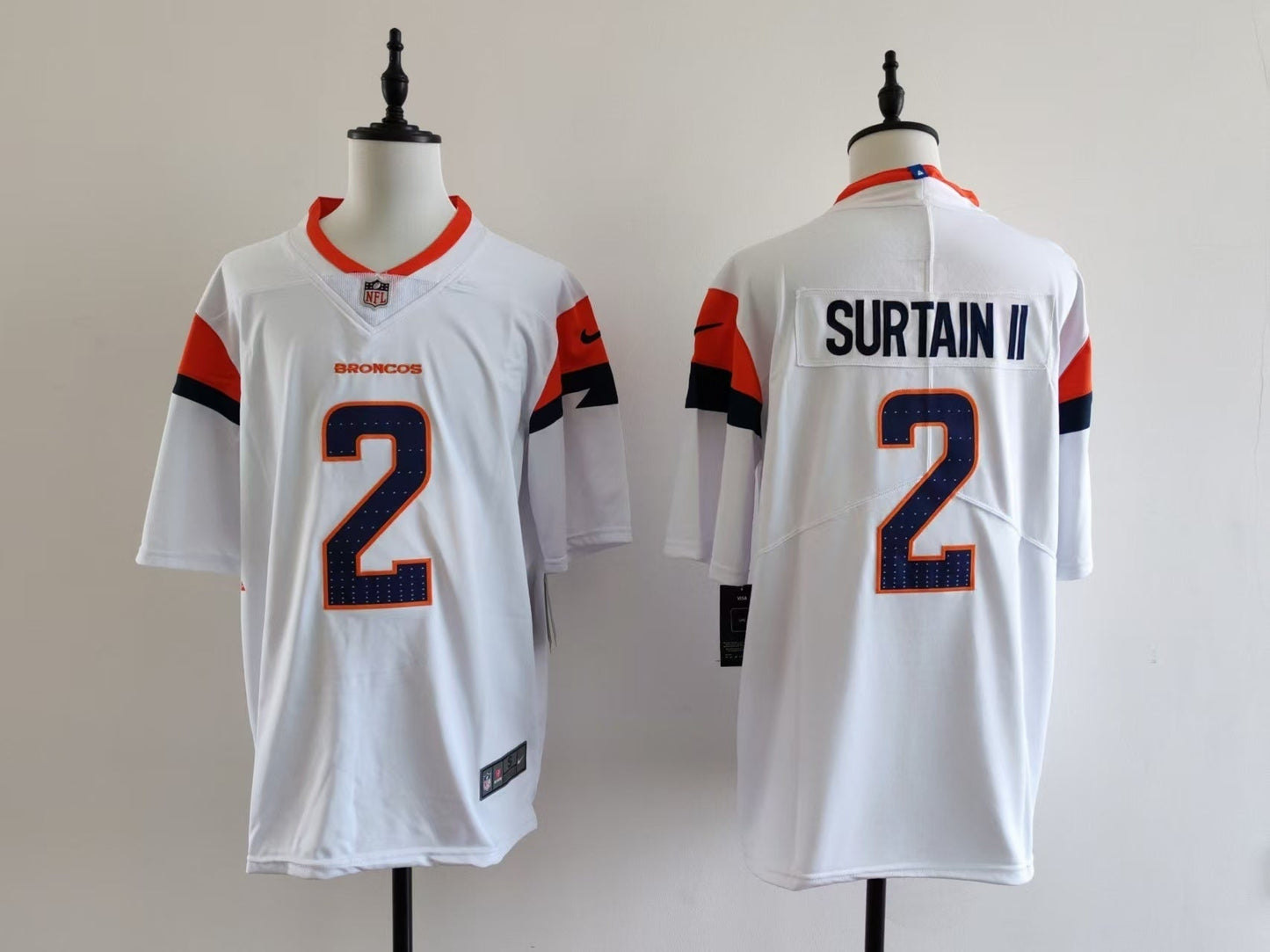 Men's Denver Broncos Patrick Surtain II Jersey-White football jersey product view 1