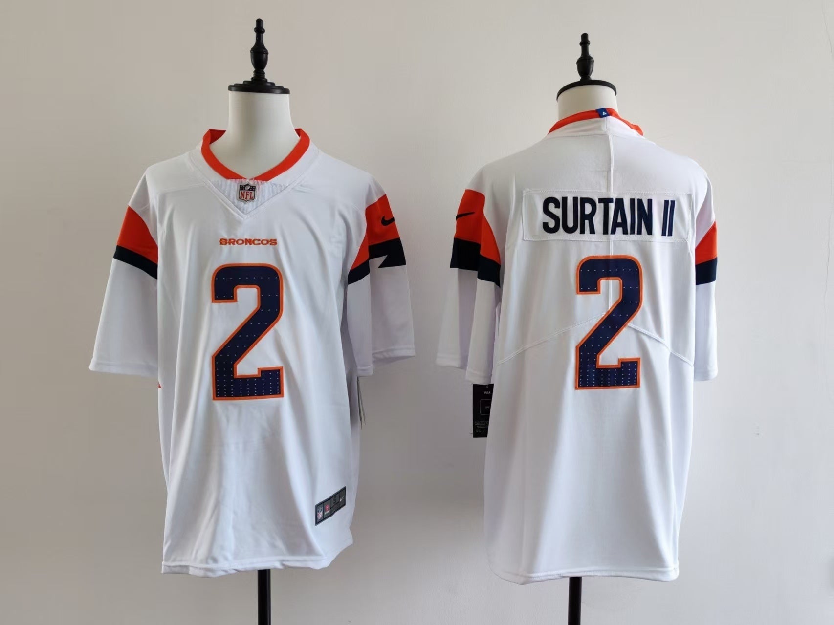 Men's Denver Broncos Patrick Surtain II Jersey-White football jersey product view 1