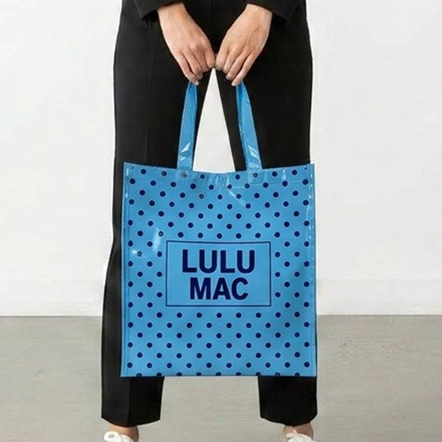 LM-BG-1004 Reusable Tote-Lt Blue Dark Blue Dots Unisex T-shirt, Sweatshirt, Hoodie, Long Sleeve Tee - T-Shirt, Sweatshirt, Hoodie