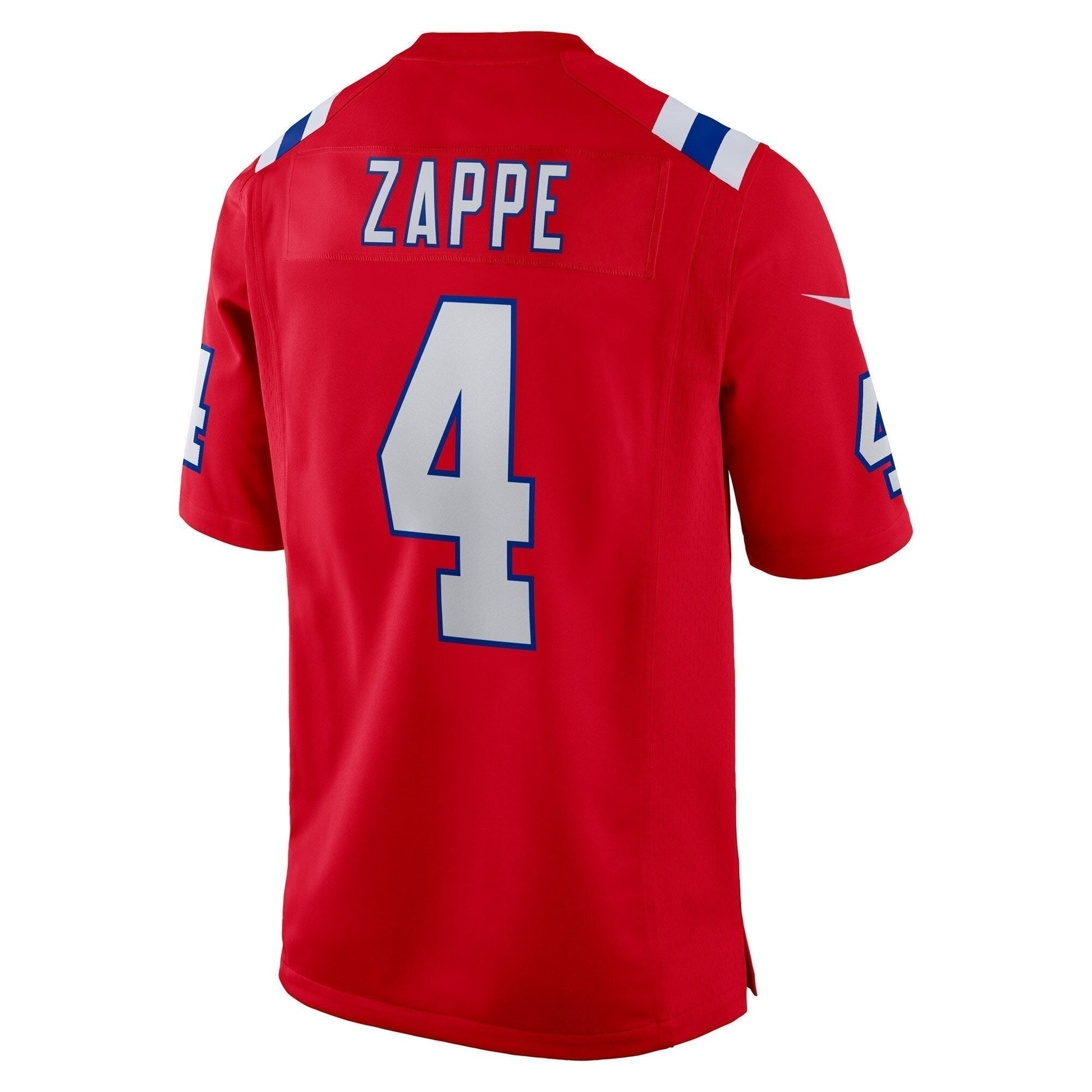 Bailey Zappe New England Patriots Alternate Game Jersey - Red football jersey product view 3