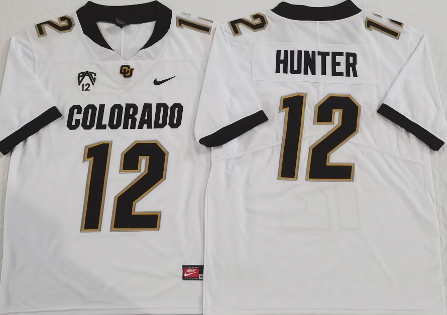 Men's Colorado Buffaloes Travis Hunter #12 White Player Jersey sports jersey product view 1