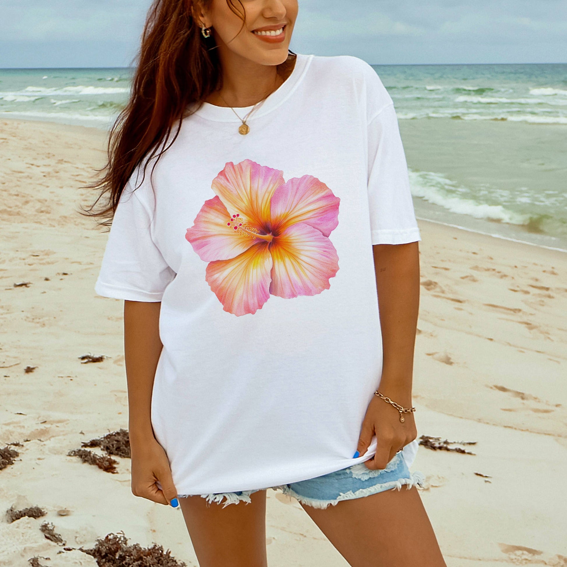 Hibiscus Tee | Floral Tee | Tropical Unisex T-shirt, Sweatshirt, Hoodie, Long Sleeve Tee - T-Shirt, Sweatshirt, Hoodie
