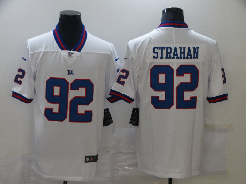 Men's New York Giants Michael Strahan #92 White Game Jersey1 football jersey product view 1