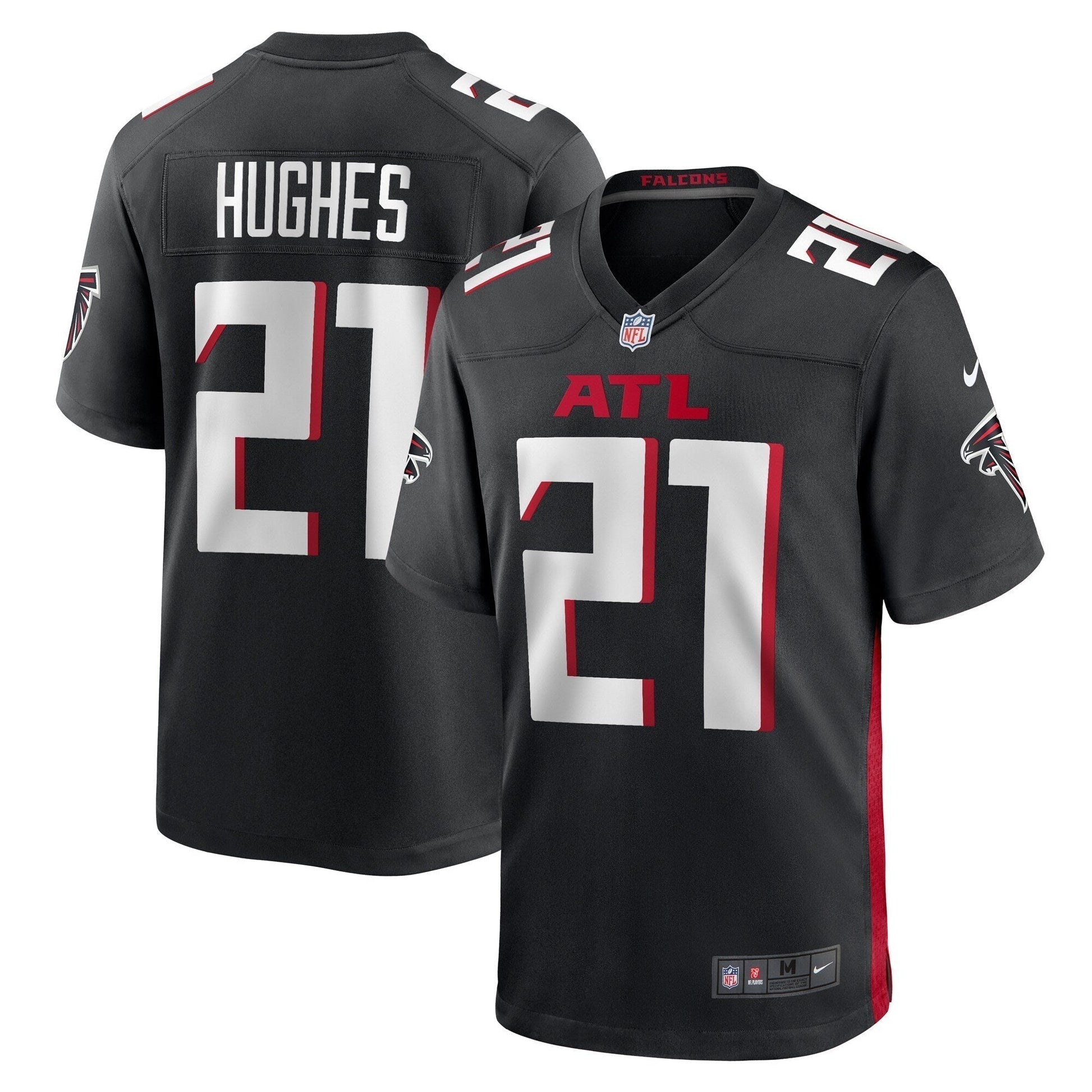 Mike Hughes Atlanta Falcons Game Jersey - Black football jersey product view 1