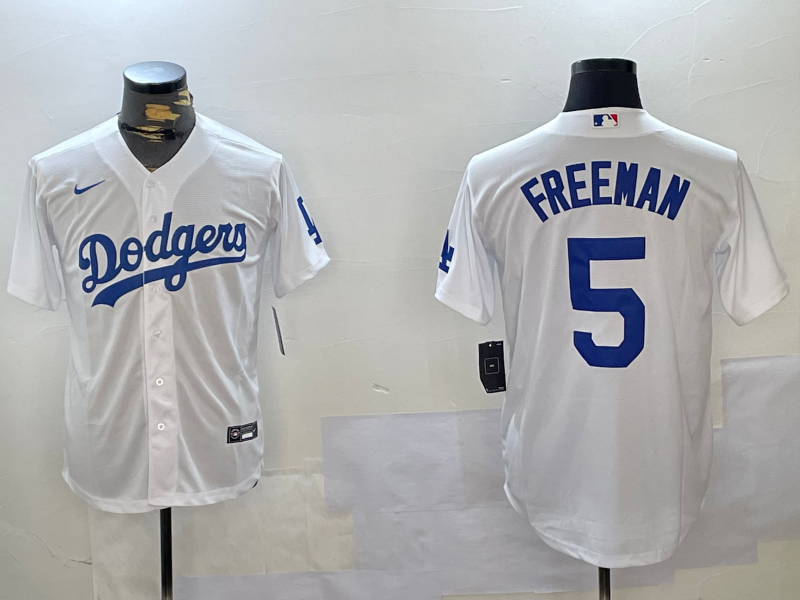 Men's Los Angeles Dodgers Freddie Freeman White Replica Baseball Jersey baseball jersey product view 1