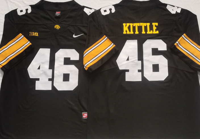 Men's Iowa Hawkeyes George Kittle Black Team Player Game Jersey sports jersey product view 1
