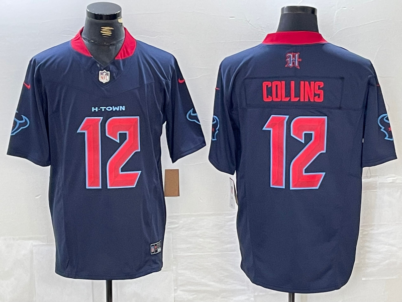 Men's Houston Texans Nico Collins #12 Navy 2nd Alternate Game Jersey football jersey product view 1