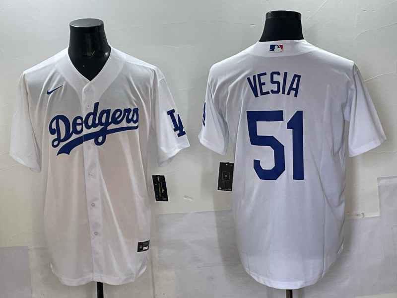 Men's Los Angeles Dodgers Alex Vesia #51 White Limited Player Jersey baseball jersey product view 1
