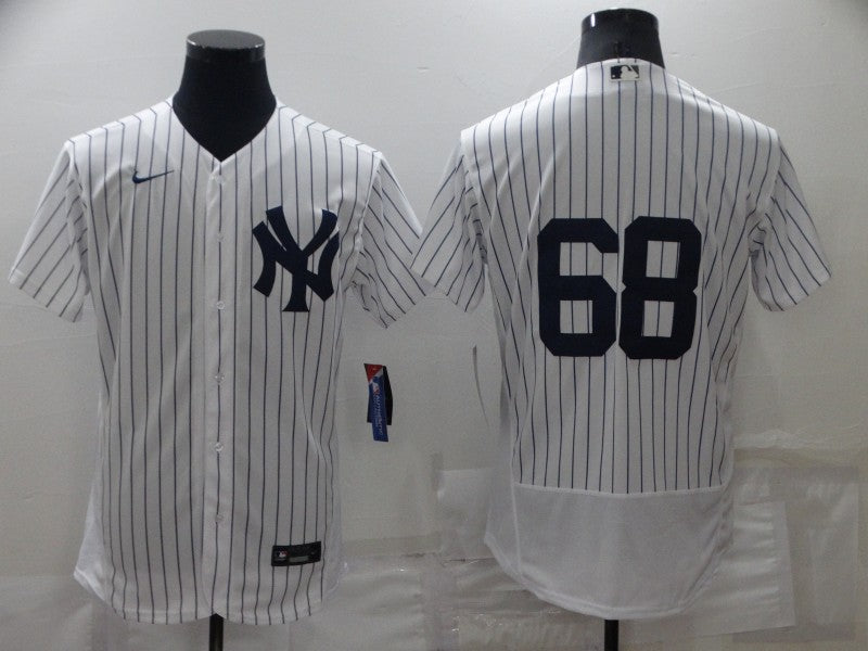 Men's New York Yankees Dellin Betances White Replica Player Name Jersey baseball jersey product view 1