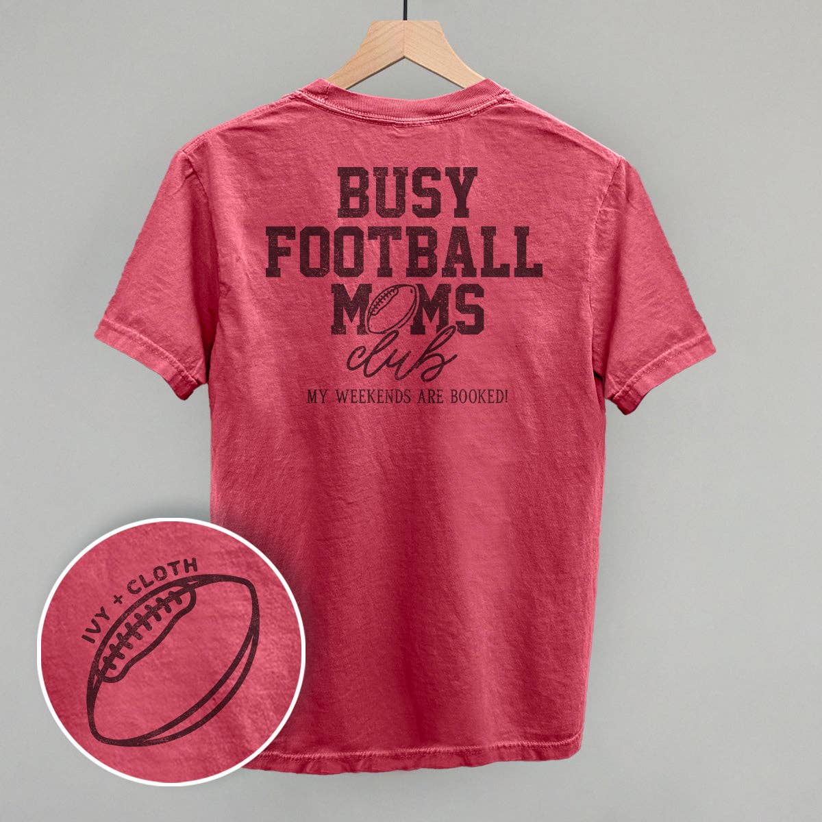 Busy Football Moms Club (Back Print) Unisex T-shirt, Sweatshirt, Hoodie, Long Sleeve Tee - T-Shirt, Sweatshirt, Hoodie