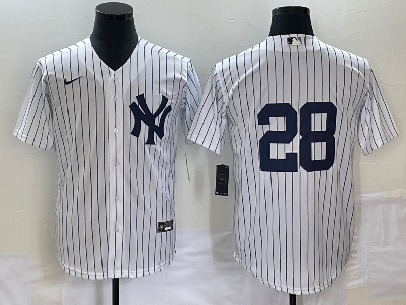 Men's New York Yankees Josh Donaldson #28 White Replica Player Name Jersey baseball jersey product view 1