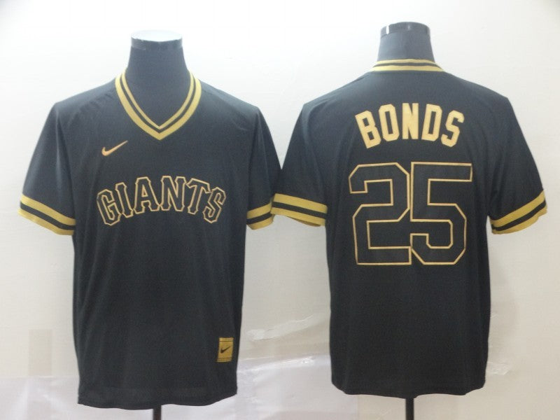 Men's San Francisco Giants Barry Bonds #25 Black Fashion Stitched Jersey1 baseball jersey product view 1