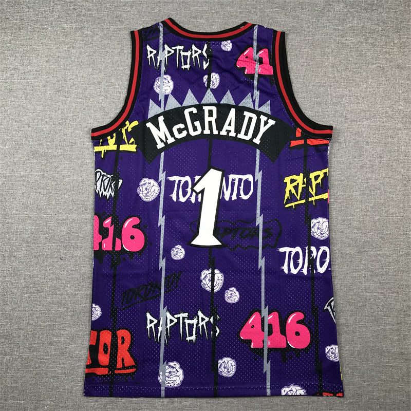 Raptors No. 1 MCGRADY Graffiti basketball jersey product view 2